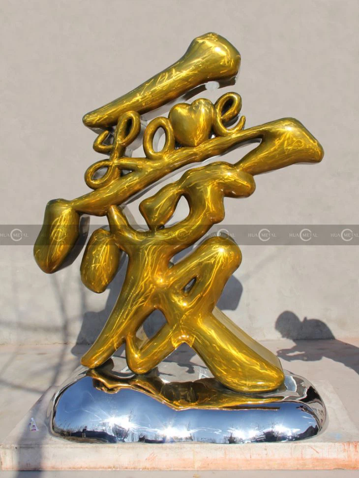 Stainless-steel-calligraphy-sculptures-Chromatic-coated-stainless-steel-artwork-sculptures